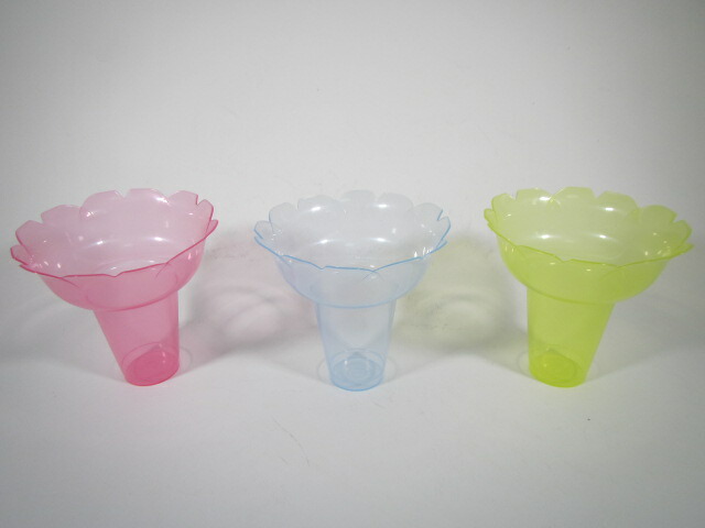 【予約販売】送料無料 かき氷カップ 小 NEW フラワーカップ SHI 3色セット 1ケース 300個入り 人気 かき氷カップ おすすめ 氷カップ 使い捨て テイクアウト かき氷カップ カップ かき氷器 カキ氷用使い捨てカップ かき氷 かき氷備品 カキ氷 お祭り 自治会 イベント|ふじたクッキング