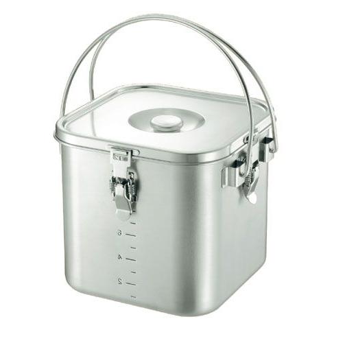 食缶 KO 19-0 角型 給食缶 27cm 電磁調理器対応 IH対応 ステンレスパッキン寸胴 角 スープ寸胴 汁食缶 給食缶 ツル付 ステンキッチンポット ステン寸胴鍋 ステンポット 蓋付容器 寸胴型ポット 寸胴 容器 調理容器 タレ入れ タレポット 料理容器 調味料入れ ステン容器 日本製