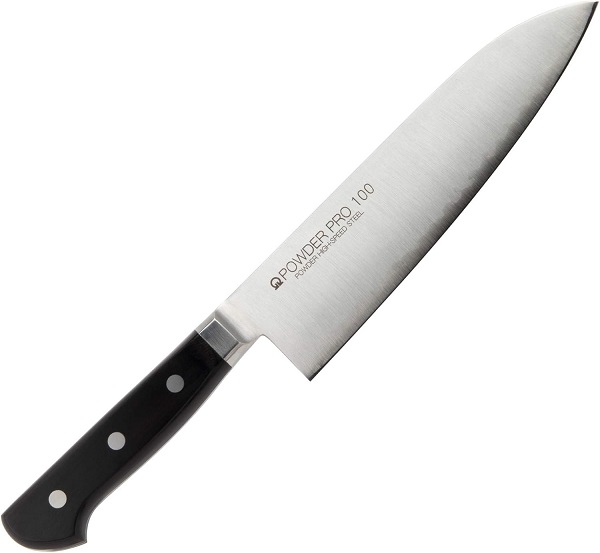 パウダープロ100 手研本刃付 三徳庖丁 18cm 三徳 両刃 日本製 三徳包丁 180mm シェフナイフ シェフ包丁 人気 さんとく包丁 おすすめ 庖丁 ナイフ ステン洋包丁 シェフ庖丁 サントク庖丁 三徳ナイフ 刃物 プロ仕様 包丁 プロ用 シェフ三徳 POWDER PRO 100 シリーズ|ふじたクッキング