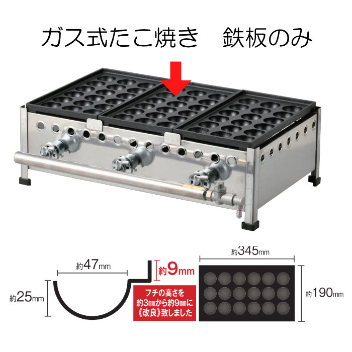 楽天市場】たこ焼き器 鉄板焼き器 ガス式 AKS たこ焼き・鉄板焼