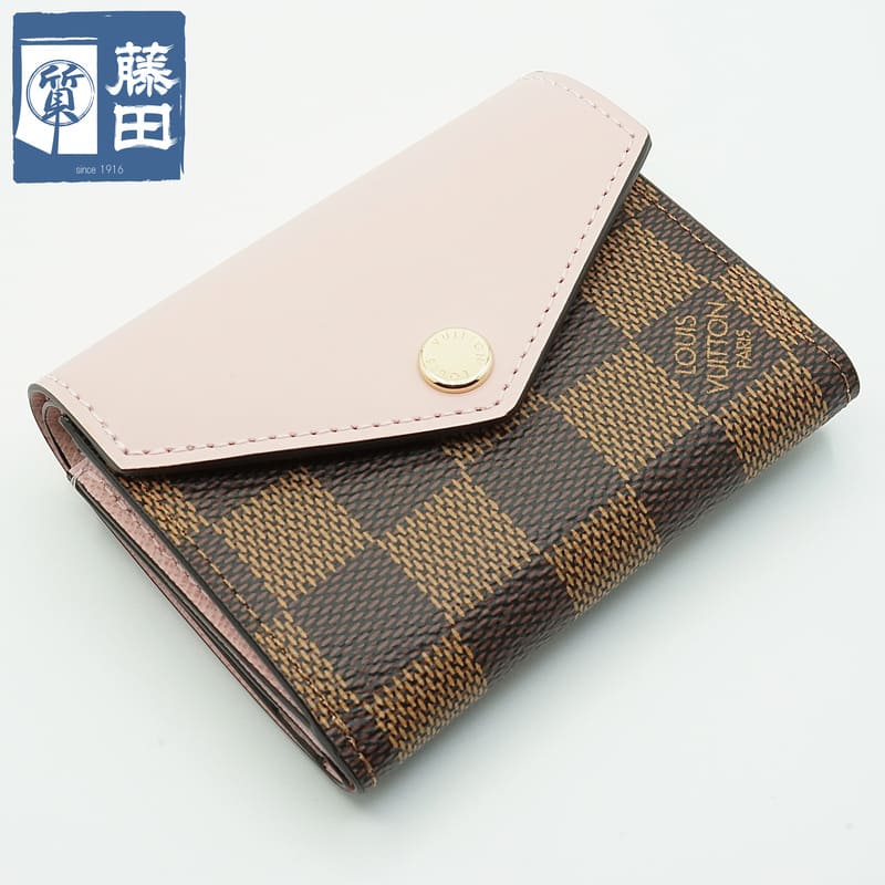 【差し上げ物特性】ルイヴィトン LOUIS VUITTON N60167 ポルトフォイユ ゾエ ダミエ ローズバレリーヌ 三つ折り 紙入れ  レディース 一六銀行 【中古】