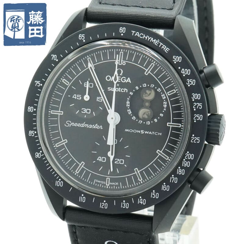 【ギフト品質】OMEGA SWATCH オメガ スウォッチ S033B700 ミッション トゥ ザ ムーン フェイズ スヌーピー クロノグラフ クォーツ 質屋 【中古】