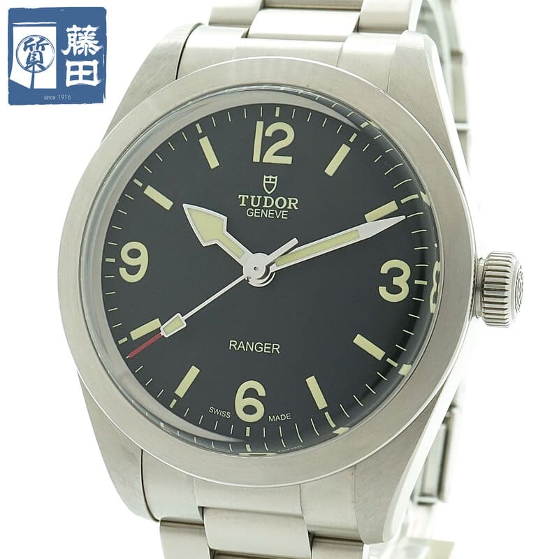 TUDOR 自動巻き時計 黒文字盤 レザー　値下げ交渉可 楽天市場】チューダー【TUDOR】SSレンジャーメンズ自動巻き