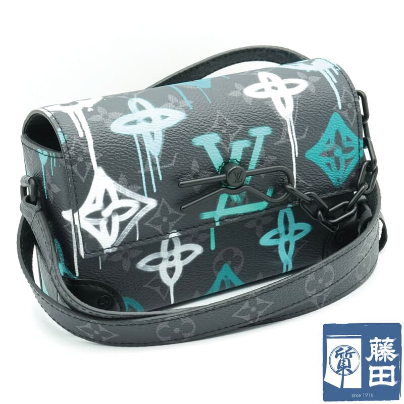 【ギフト品質】Louis Vuitton ルイヴィトン M81852 モノグラム エクリプス グラフィティ スティーマ ウェアラブルウォレット ショルダーバッグ メンズ 質屋 【中古】