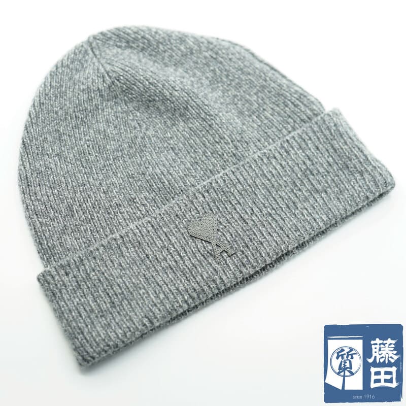 AMI Paris★グレー Ami de Coeur ビーニー AMI Paris AMI DE COEUR BEANIE Grey | BSTN Store
