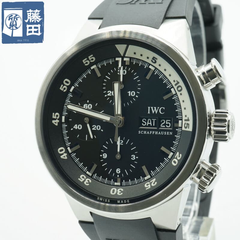 IWC IW371933 アクアタイマー クロノグラフ インナー回転ベゼル デイデイト 黒文字盤 自動巻き メンズ 質屋 【中古】