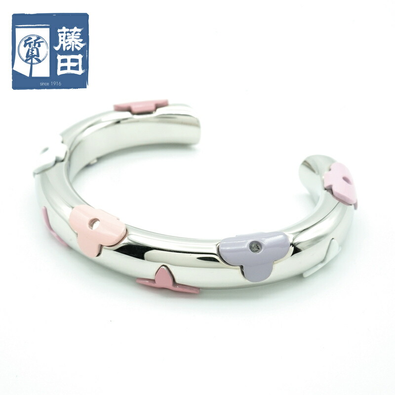 美品　ルイヴィトン　バングル　シルバー　M ジョンクモノグラム LOUIS VUITTON - LOUIS VUITTON ジョンク モノグラム バングル M
