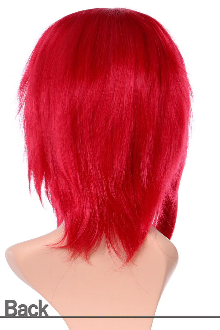 Fujitatsu Deep Red To Cut Out Wig Wolf Short Full Wig Costume