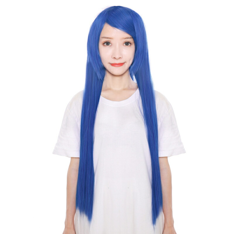 楽天市場 ウィッグ ロング ミディアム フルウィッグ コスプレ ウイッグ セミロング フルウイッグ ブルー 青髪 耐熱 かつら 男装 富士達 ふじたつ ロング マリンブルー 富士達楽天市場店