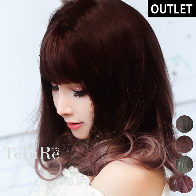 Wig Medium Long Shot Full Wig Semi Long Hair Nature See Through Bang Ash Grey Pink Raven Black Hair Gradation Wig Hair Dyed Brown Heat Resistance