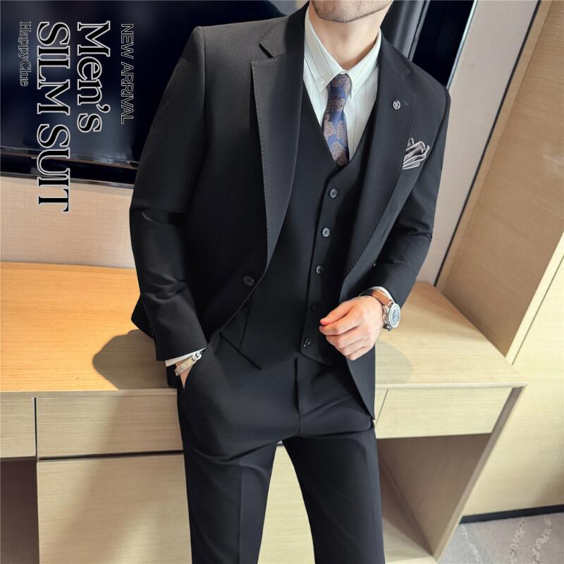 3ピーススーツメンズスーツスリムスーツタキシード成人男性服礼服スリーピースパンツスーツメンズスーツフォーマルスーツビジネススーツオフィス通い就活面接今めかしいスーツパーティーイベント成年者リクルートスーツ馬鹿でかい大いさ御芽出度二次会告げ知らせる会かき鳴らす会