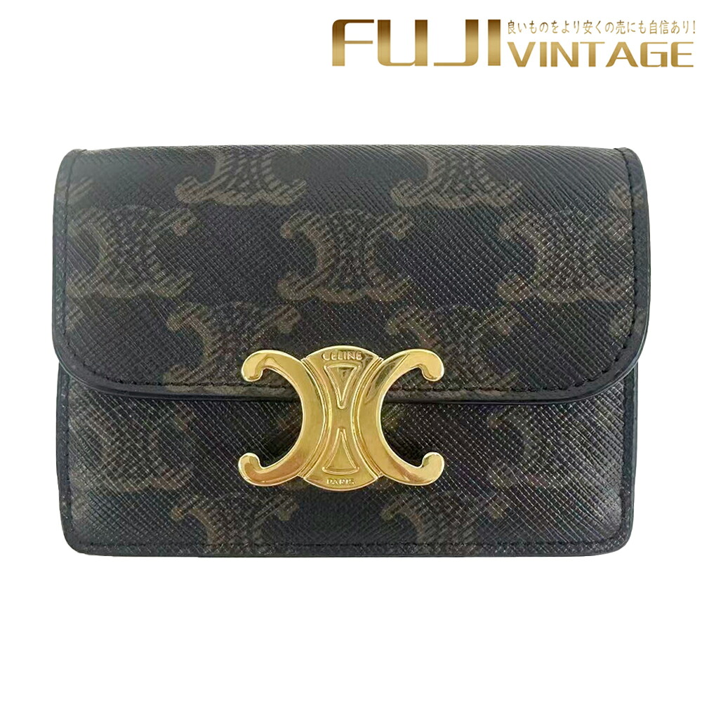 楽天市場】CELINE セリーヌ/トリオンフラップ付きカードホルダー