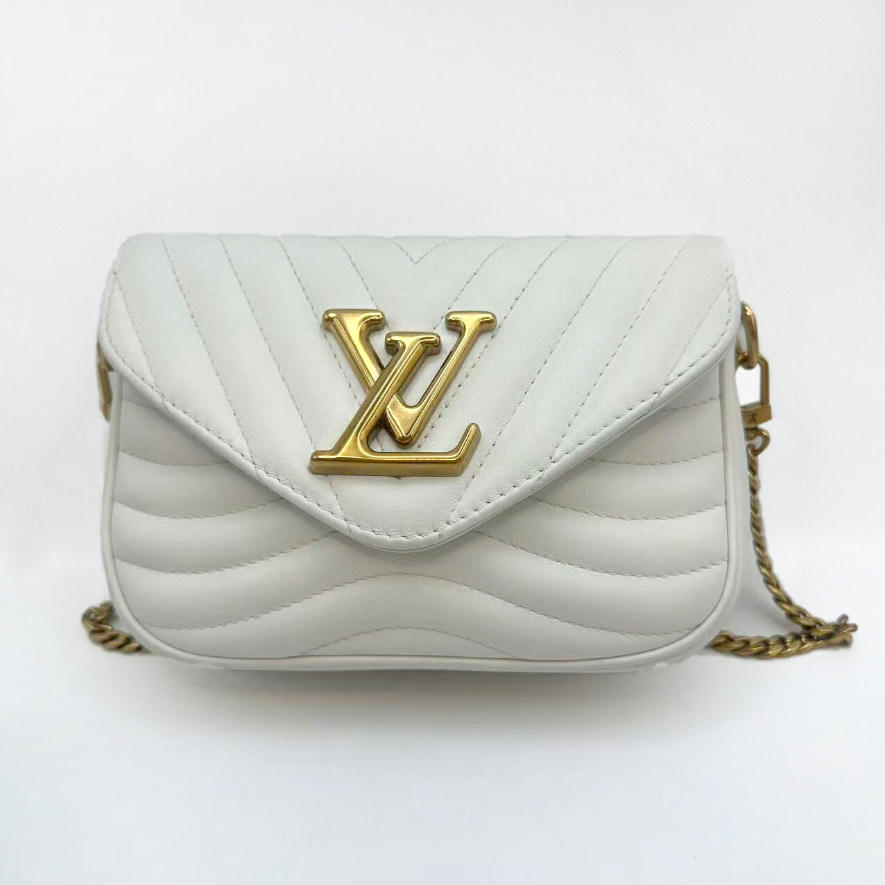 【中古】【極美品】ルイヴィトン Louis Vuitton 前衛派 写真機御徒面子 チェーン店ショルダーバッグ 白いもの 白いこと 白 ゴールド金具 M53683 レディース