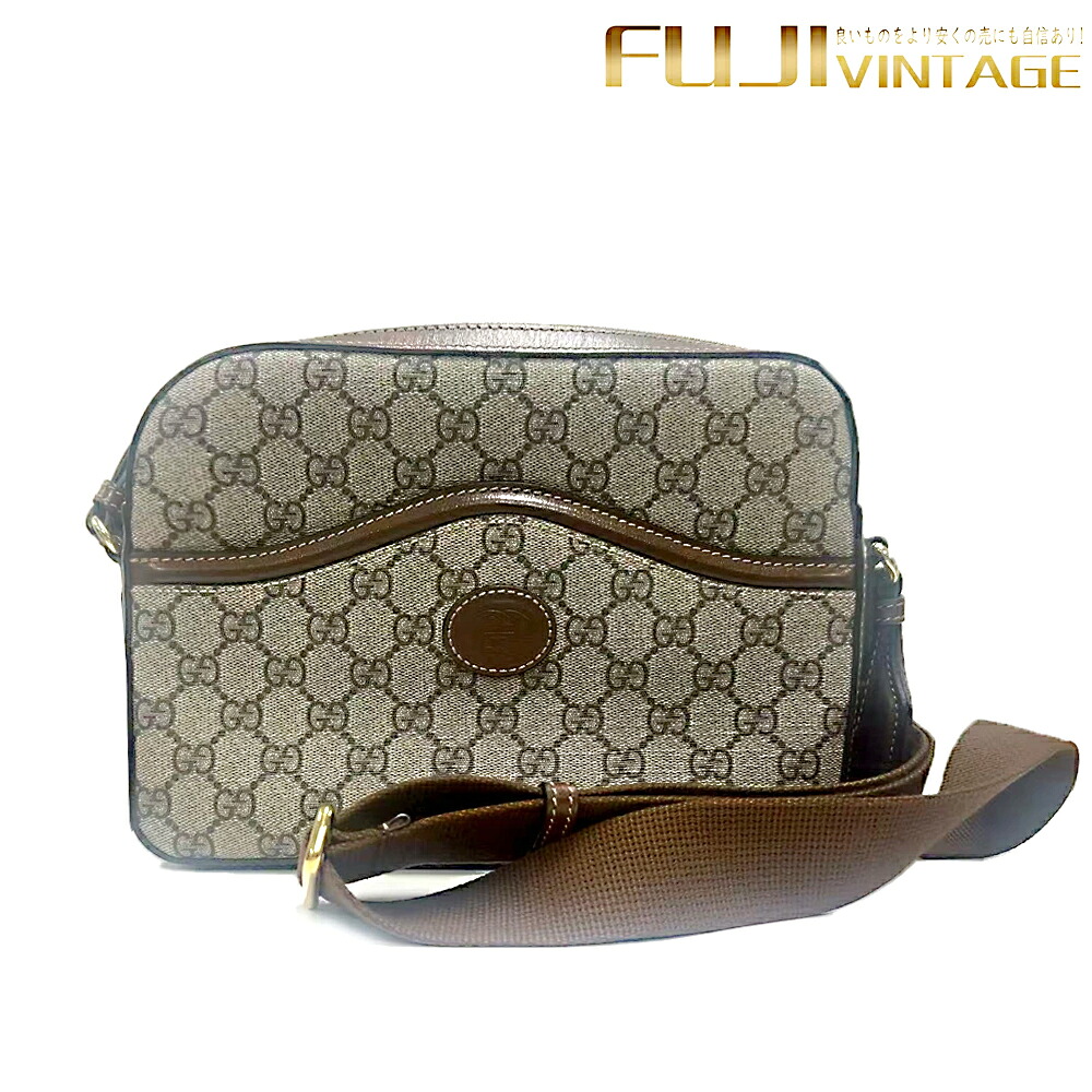 【中古】グッチGucci グッチインターロッキング 675891 メンズ レディース GGスプリーム ショルダーバッグ ベージュ ブラウン