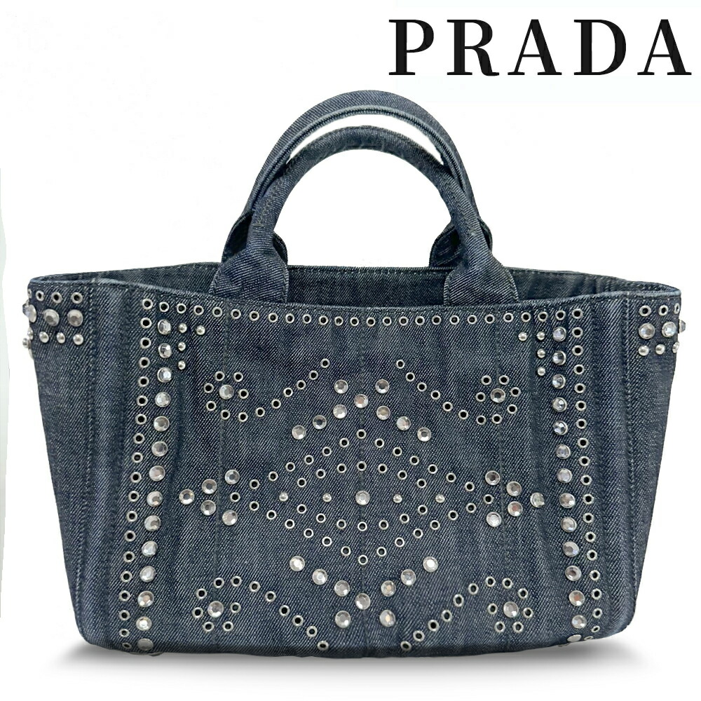 楽天市場】新品未使用品 PRADA プラダ カナパ ビジュー スタッズ