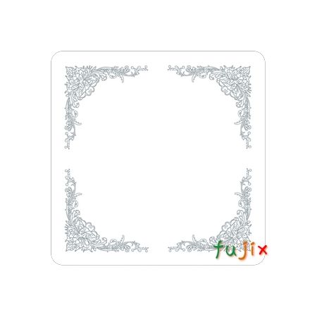フジ 紙コースター　銀（角型）厚み1mm 2000枚（100枚×20束）／ケース