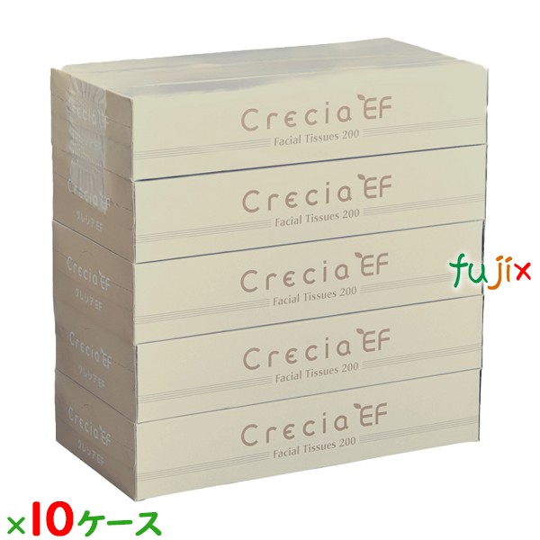 【尖んがり5倍 要エントリー】クレシアEFティシュー レギュラー200W パルプ＋紙容器に並べる 再利用パルプ 200組×60箱（5箱×12）／容れもの×10容れもの分 43005→43014 うつり変わり