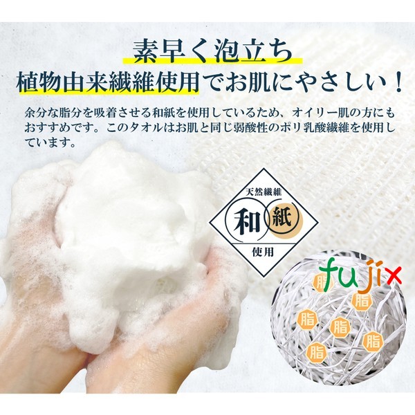 エコロジーニ　さっぱり洗えるボディタオル　天然抗菌 60枚／ケース キクロン 家庭用