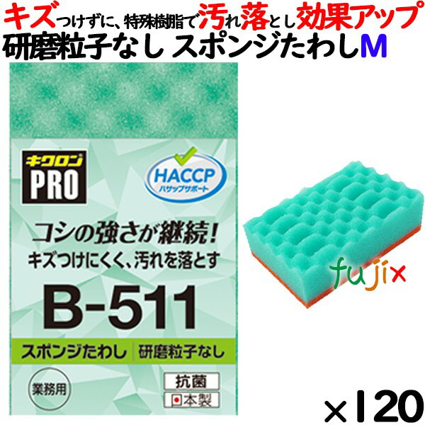 【尖んがり5倍 要エントリー】御役目用 海綿質 たわし B-511 キクロンプロ 海綿質たわしホンブルグ帽 緑であること  120個 ／入れもの