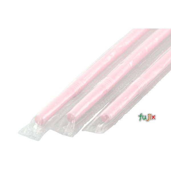 【ポイント5倍 要エントリー】子ども用 フレックスストロー 4.5mm×12cm フィルム包装 パステルピンク 8000本(400本×20小箱)/ケース わらおstraw 331|業務用消耗品通販 店