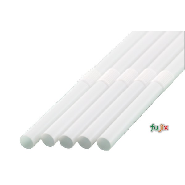 【新規受付不可】ジュース用ショート フレックスストロー 6mm×17cm 包装なし 白色 10000本（500本×20小箱）／ケース わらおstraw 401
