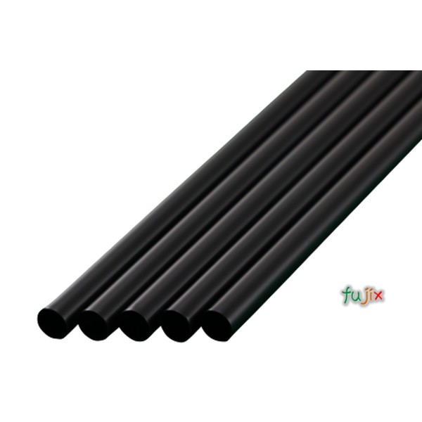 【新規受付不可】ジュース用ショート ストレートストロー 6mm×17cm 包装なし 黒色 10000本（500本×20小箱）／ケース わらおstraw 407
