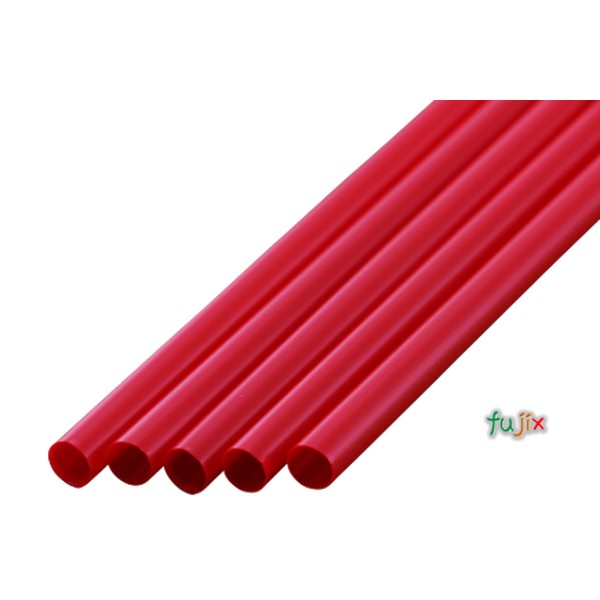 【新規受付不可】ジュース用 ストレートストロー 6mm×21cm 包装なし 赤色 10000本（500本×20小箱）／ケース わらおstraw 500