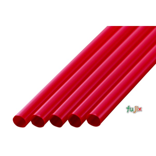 【新規受付不可】シェイク用 ストレートストロー 7mm×21cm 包装なし 赤色 8000本（400本×20小箱）／ケース わらおstraw 564