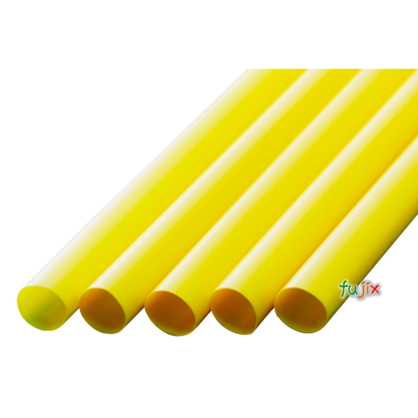 【新規受付不可】タピオカ用 ストレートストロー 10mm×21cm 包装なし 黄色 4000本（200本×20小箱）／ケース わらおstraw 601