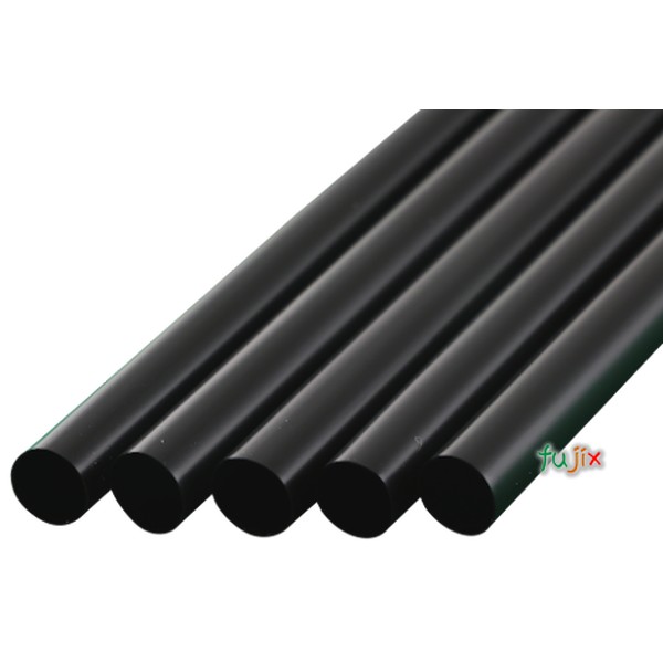 【新規受付不可】タピオカ用 ストレートストロー 10mm×21cm 包装なし 黒色 4000本（200本×20小箱）／ケース わらおstraw 604