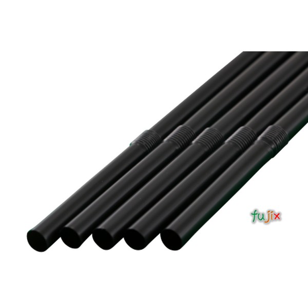 【新規受付不可】輸入 ジュース用 フレックスストロー 6mm×21cm 包装なし 黒色 10000本（500本×20小箱）／ケース わらおstraw 912