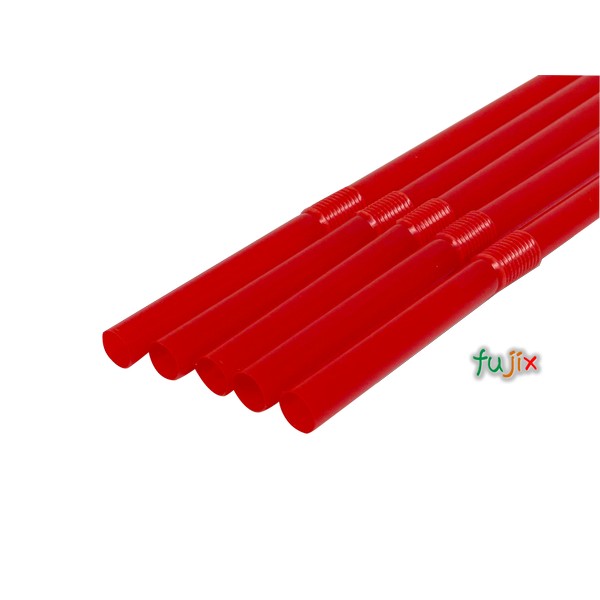 【新規受付不可】ジュース用 フレックスストロー 6mm×21cm 包装なし 赤色 10000本（500本×20小箱）／ケース わらおstrawバイオマス25 B482 11,689円
