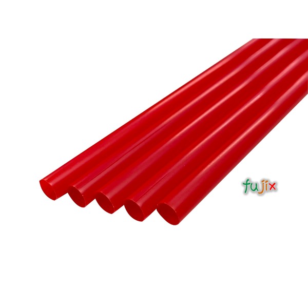 【新規受付不可】ジュース用 ストレートストロー 6mm×21cm 包装なし 赤色 10000本（500本×20小箱）／ケース わらおstrawバイオマス25 B500
