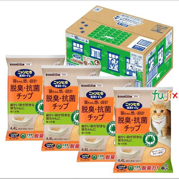 楽天市場】ニャンとも清潔トイレ 脱臭・抗菌チップ 大きめの粒 4.4L×4