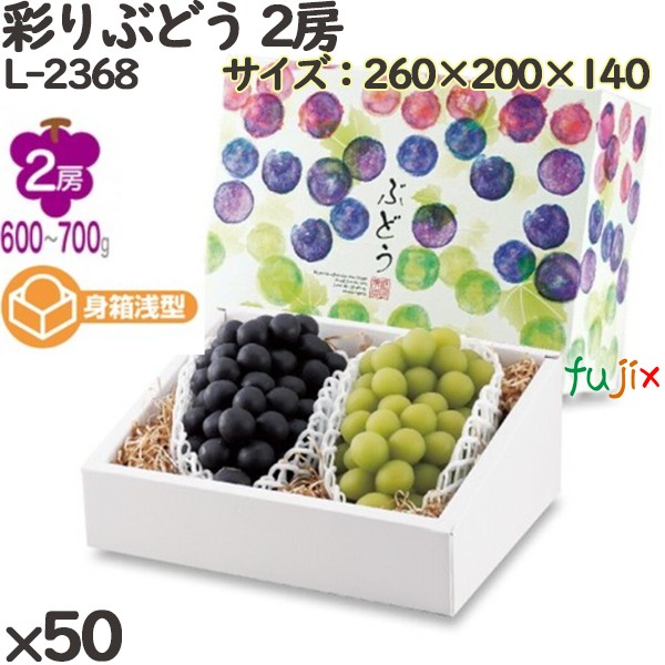 楽天市場】ぶどう 化粧箱 L-2485 彩りぶどう小 身深 50個(10×5