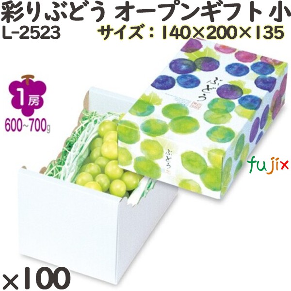 【ポイント5倍 要エントリー】ぶどう 化粧箱 L-2523 彩りぶどう オープンギフト 小 100個 フルーツ用 ギフト用 ギフトボックス 紙箱 果物箱 贈答用 青果用 果物用 ダンボール|業務用消耗品通販 店