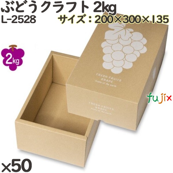 【尖んがり5倍 要エントリー】ぶどう かざり付ける箱 L-2528 ぶどう手工芸品 2kg 50個(10×5)／容れもの フルーツ用 差し上げ物用 差し上げ物ボックス席 紙箱 果物箱 呉れて遣る用 作物用 果物用 ダンボール