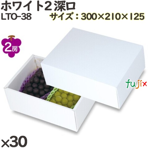 ぶどう 化粧箱 LTO-38 ホワイト２ 深口 30個(10×3)／ケース フルーツ用 ギフト用 ギフトボックス 紙箱 果物箱 贈答用 青果用 果物用 ダンボール
