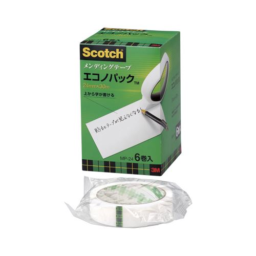 （まとめ買い）スリーエム メンディングテープエコノパック 6巻入 MP-24 00019081 〔&times;3〕【北海道・沖縄・離島配送不可】｜フジックス