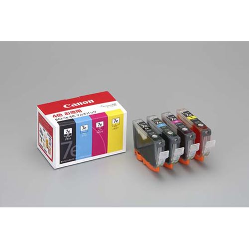 (まとめ買い)キヤノン キヤノン インクタンク 4色マルチP BCI-7E/4MP 00066550 〔3個セット〕【北海道・沖縄・離島配送不可】|フジックス