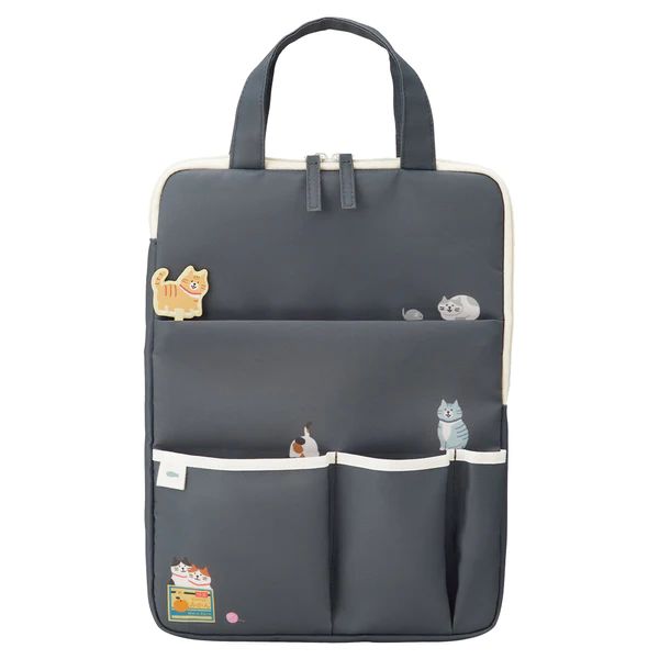 (まとめ買い)リヒトラブ にゃんシーン キャリングスリーブ チャコールブラック A-2226-24 〔3個セット〕 【北海道・沖縄・離島配送不可】|フジックス