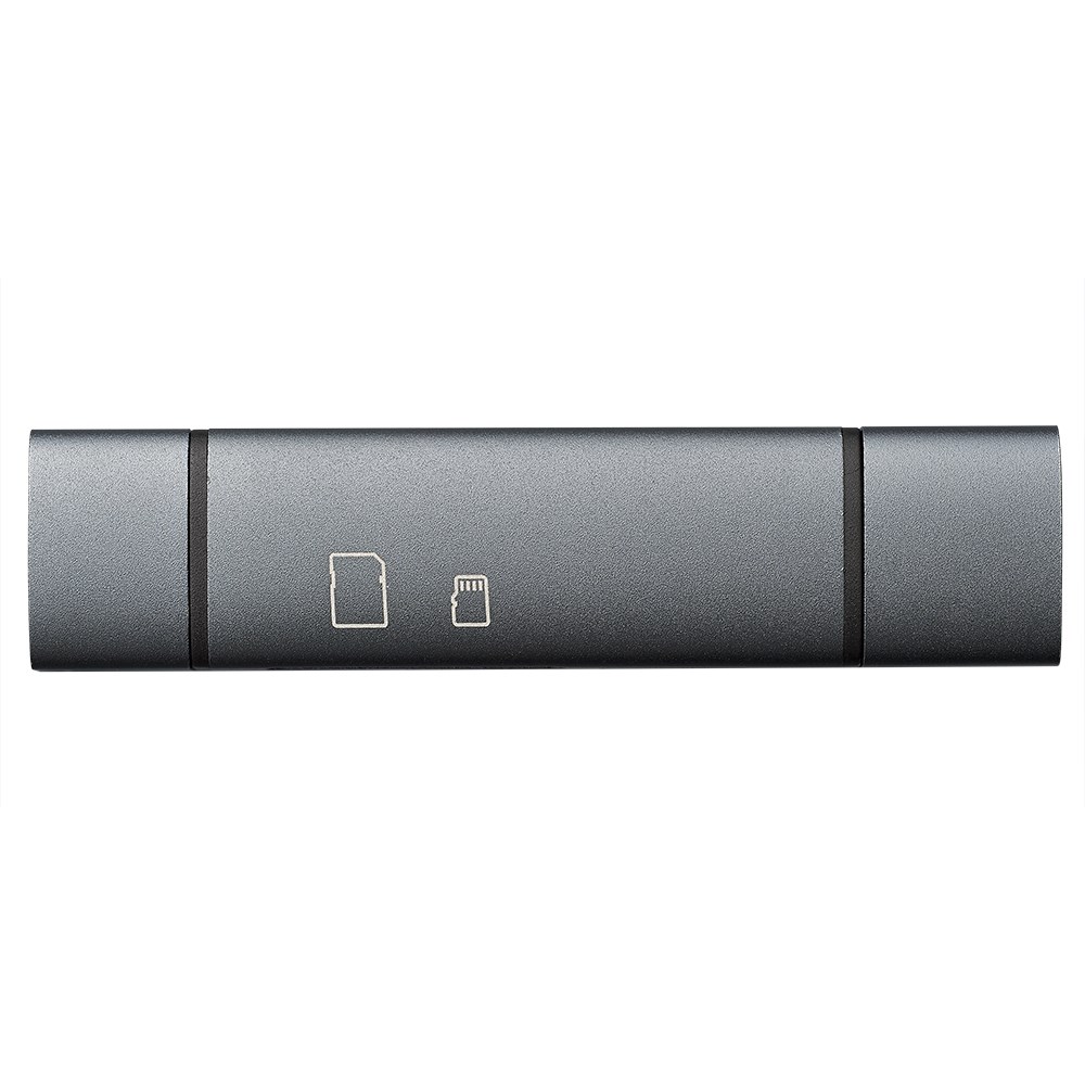 （まとめ買い）ナカバヤシ USB2.0 Type-C&Aアルミカードリーダー グレー CRW-DCSD75GY 〔&times;3〕 【北海道・沖縄・離島配送不可】｜フジックス