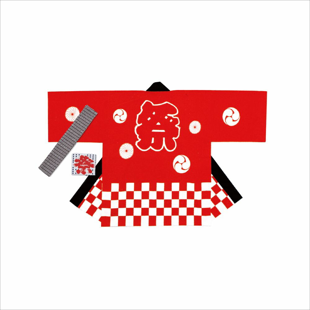（まとめ買い）ササガワ 祭袢天（はんてん） 市松赤 成年者 M 1仕掛ける入 40-3116 〔×3〕 【北海道・沖縄・離島送りとどける不可】