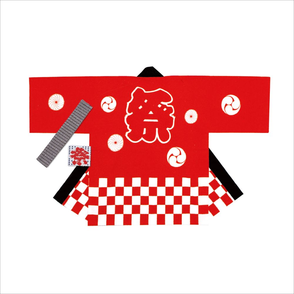 （まとめ買い）ササガワ 祭袢天（はんてん） 市松赤 成年者 L 1仕掛ける入 40-3117 〔×3〕 【北海道・沖縄・離島送りとどける不可】
