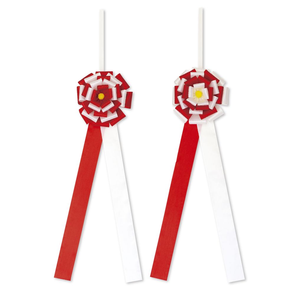 ササガワ テープカット用花型リボン 式典用品 花径160mm 2組入 35-7089 【北海道・沖縄・離島配送不可】