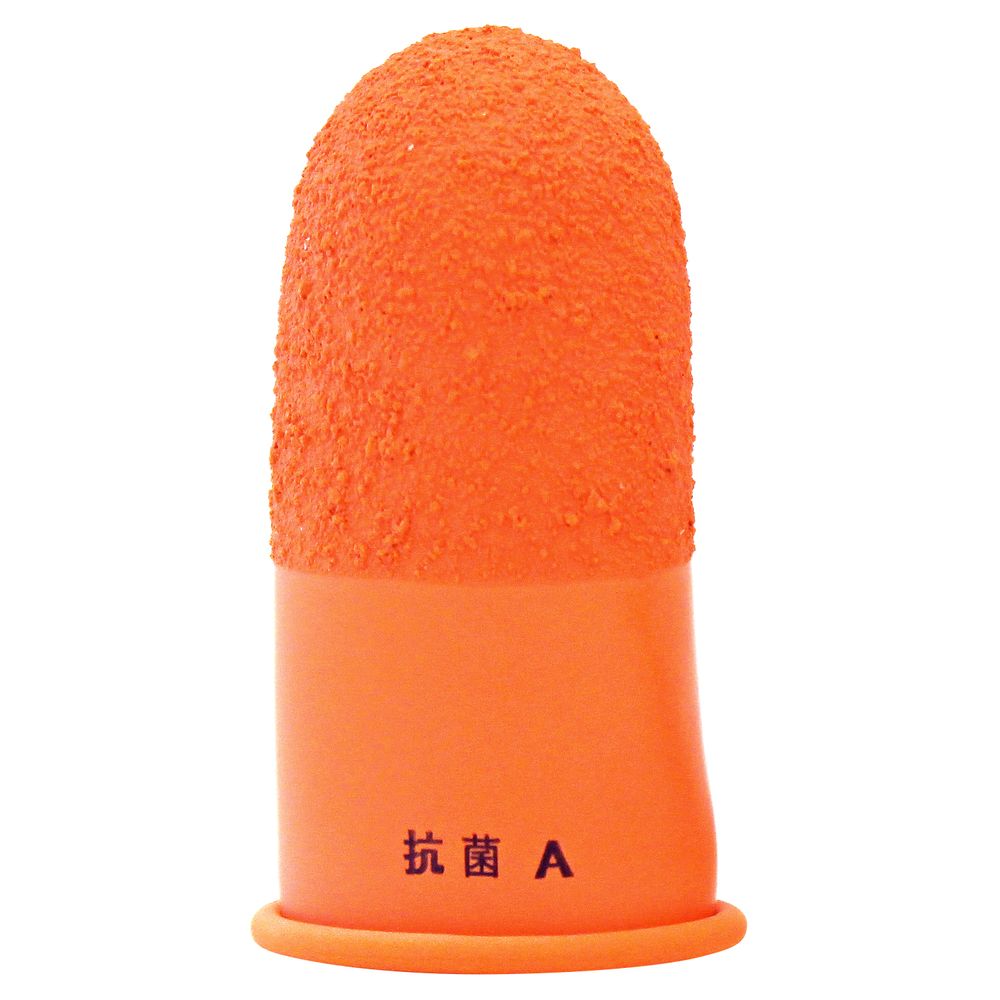 （まとめ買い）つけ加える 指サック 生まれながら予防医学 風変わり2重工業 抗菌剤組みあわせる 箱入 50個入 A(大) オレンジ色 KM-203H 〔×3〕 【北海道・沖縄・離島送りとどける不可】