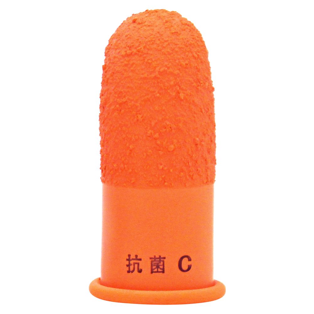 （まとめ買い）つけ加える 指サック 生まれながら予防医学 風変わり2重工業 抗菌剤組みあわせる 箱入 50個入 C(小) オレンジ色 KM-201H 〔×3〕 【北海道・沖縄・離島送りとどける不可】