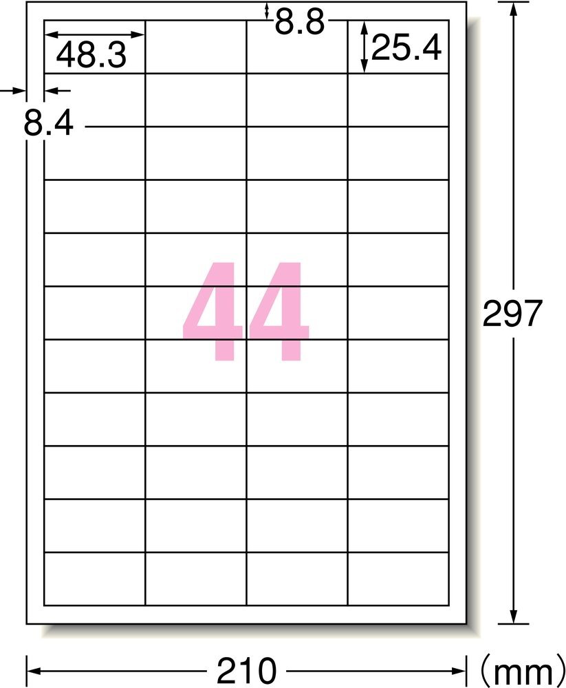 まとめ買い）エーワン ラベルシール インクジェット 28946 500枚 44面