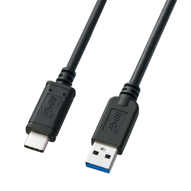 （まとめ買い）サンワサプライ USB3.1 Gen2 Type-C-Aケーブル ブラック 1m KU31-CA10 〔×3〕 【北海道・沖縄・離島配送不可】