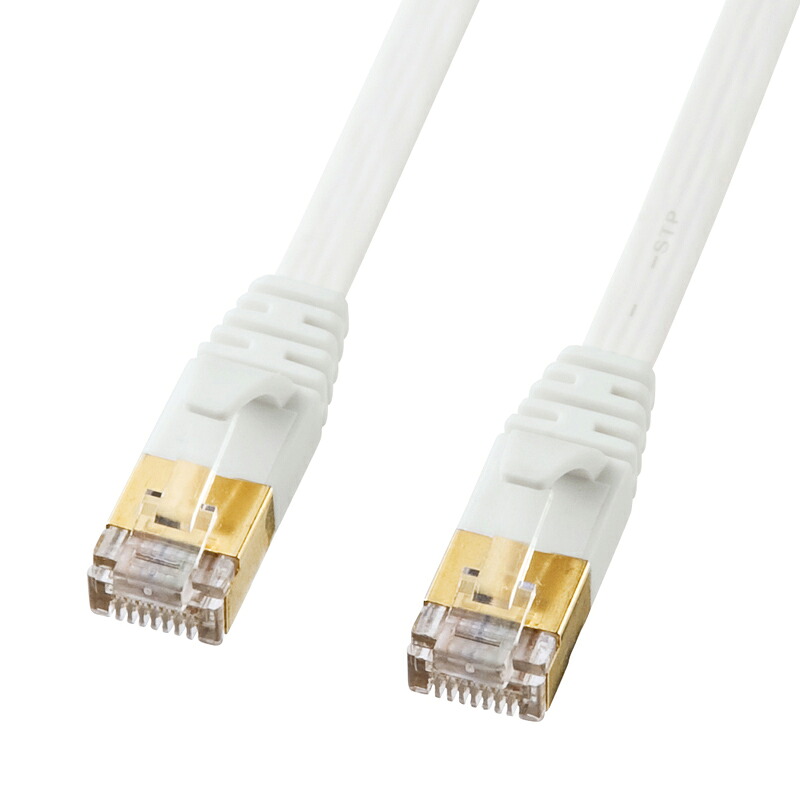 （まとめ買い）サンワサプライ CAT7ウルトラフラットLANケーブル 10m ホワイト KB-FLU7-10W 〔&times;3〕 【北海道・沖縄・離島配送不可】｜フジックス